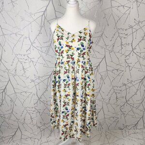 Old Navy Colorful Floral Printed Strappy Smocked Midi Dress